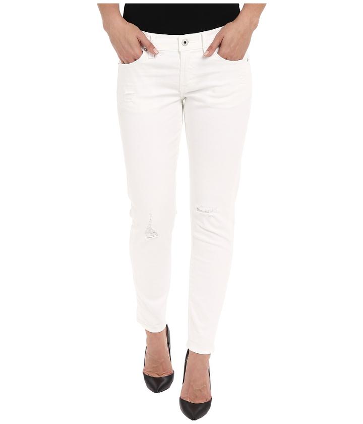 Lucky Brand - Sienna Slim Boyfriend In White Destructed