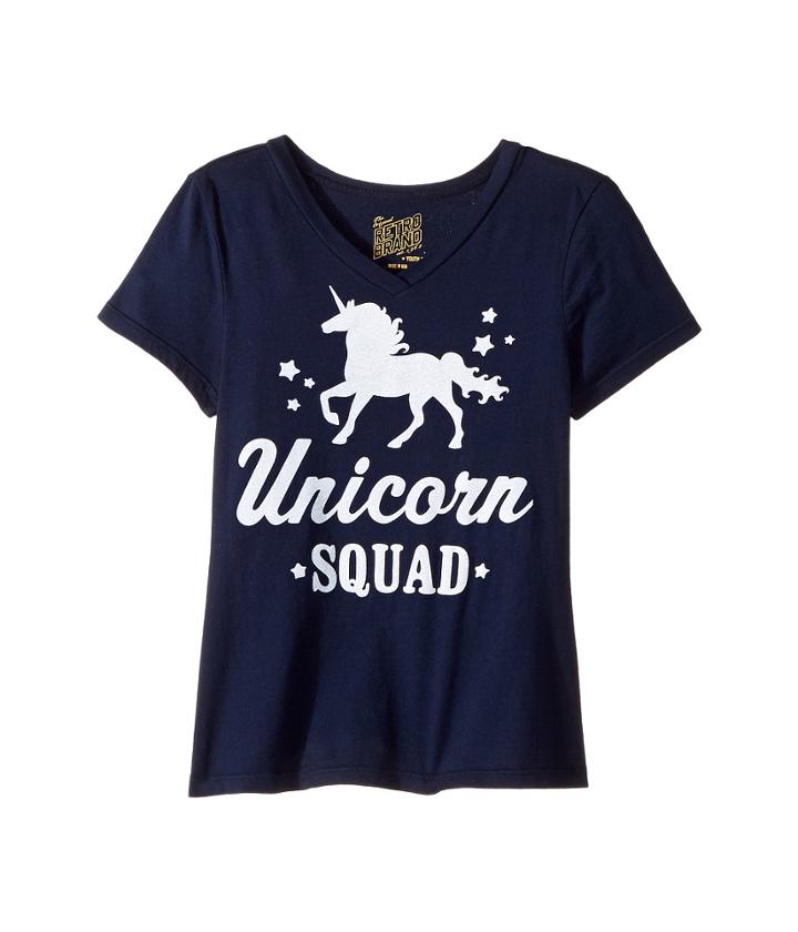 The Original Retro Brand Kids - Unicorn Squad V-neck Short Sleeve Tee