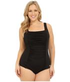 Speedo - Plus Size Shirred Tank One-piece