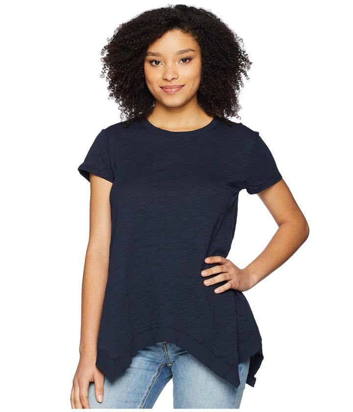 Dylan By True Grit - Soft Slub Hanky Hem Short Sleeve Tee