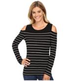 Vince Camuto - Long Sleeve Willow Stripe Cold-shoulder Top