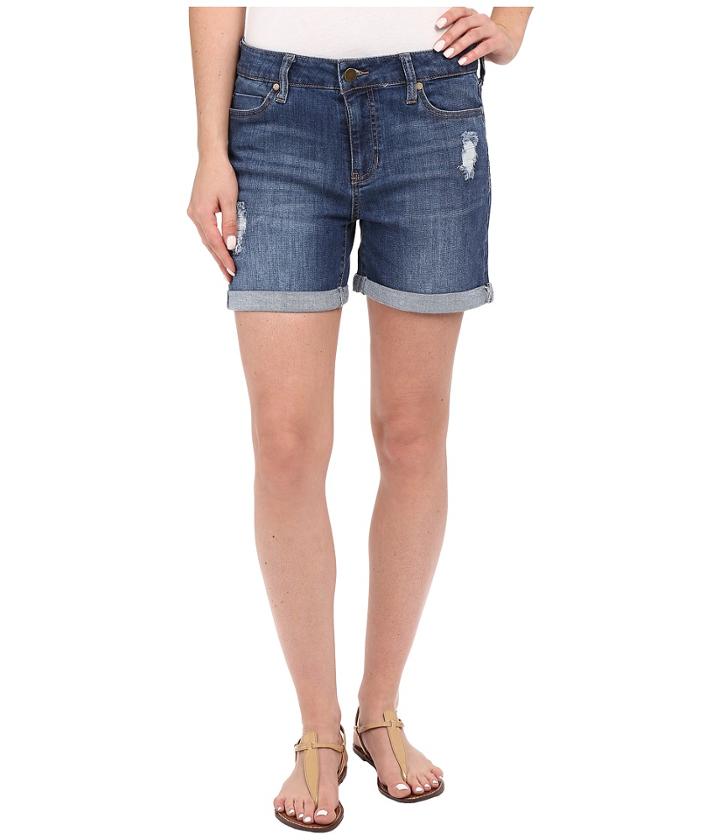 Liverpool - Vickie Shorts W/ Destruction In Montauk Mid Blue