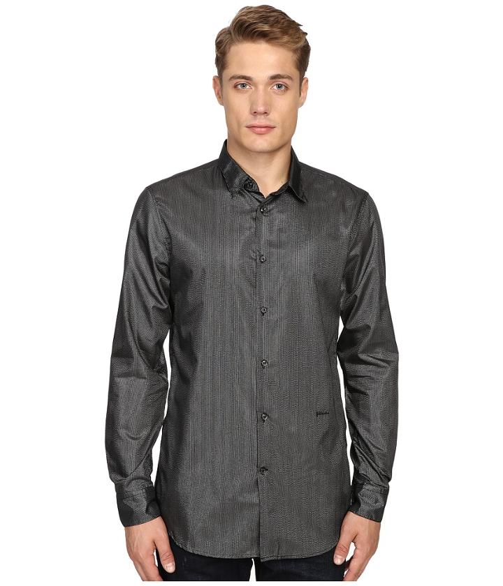 Just Cavalli - Regular Fit Leather Effect Woven Shirt