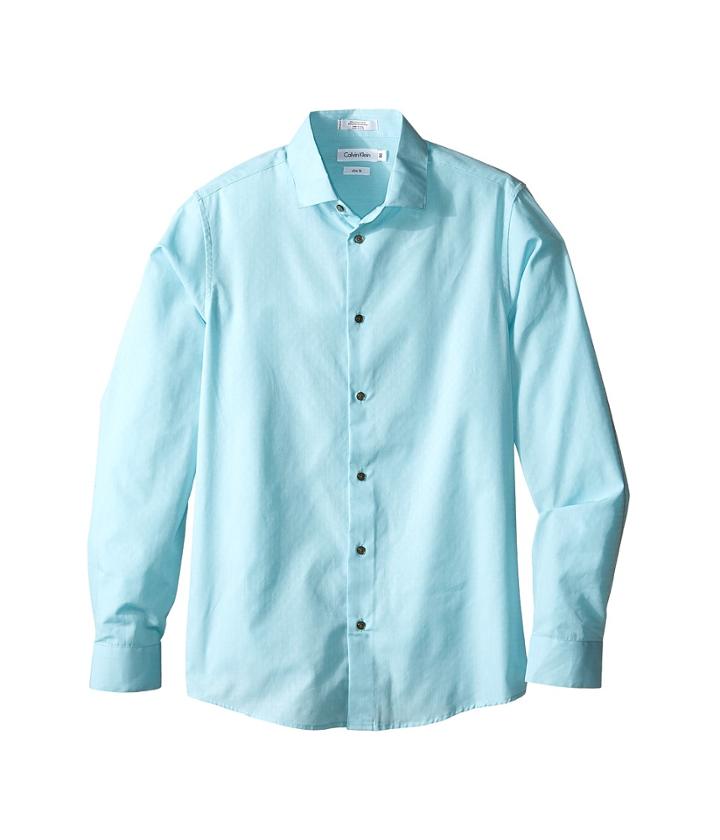 Calvin Klein Kids - End On End Dobby Long Sleeve Shirt