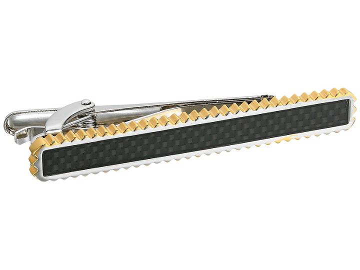 Stacy Adams - Tie Bar With Grooved Edge Carbon Fiber