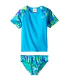 Speedo Kids - Short Sleeve Printed Rashguard Two-piece Swimsuit Set