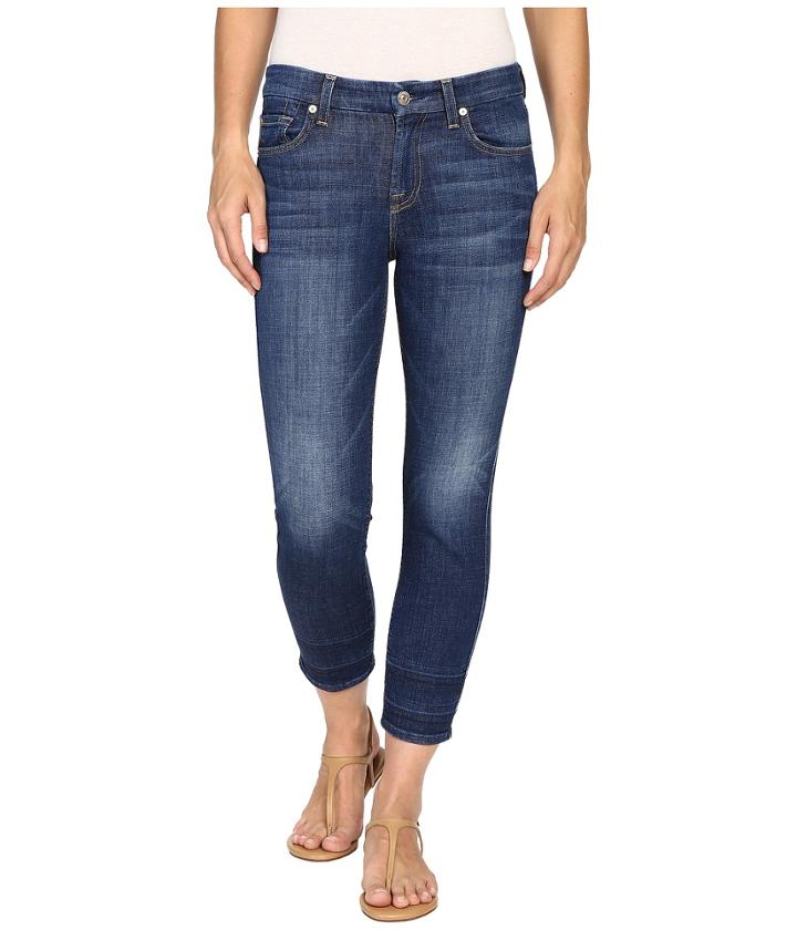 7 For All Mankind - Kimmie Crop With Shadow Hem In Castle Rhodes