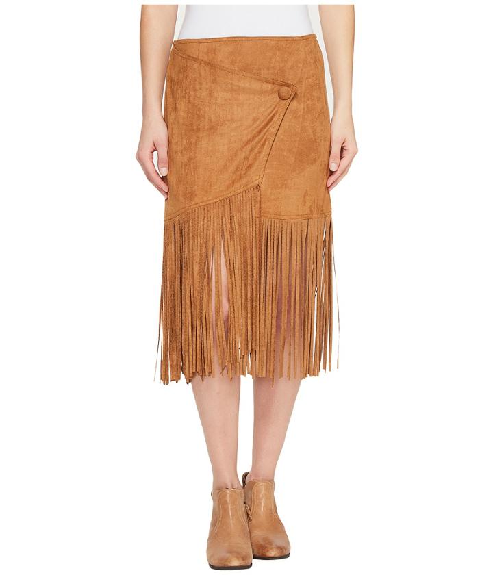 Stetson - 0883 Faux Suede Asymmetrical Wrap Skirt