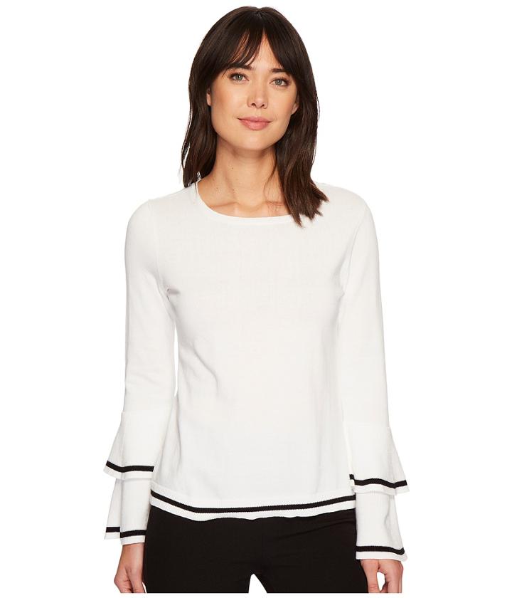 Cece - Tiered Bell Sleeve Pullover Sweater