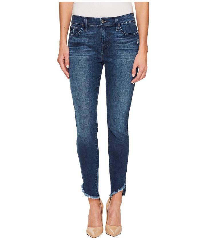 7 For All Mankind - The Ankle Skinny W/ Raw Angled Hem In 5th Ave