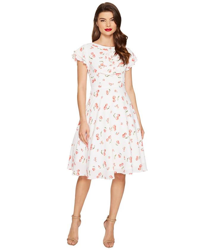 Unique Vintage - Cherry Print Cap Sleeve Dixon Day Dress