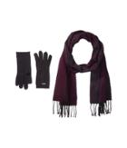 Calvin Klein - Two-piece Woven Border Scarf, Knit Touch Gloves