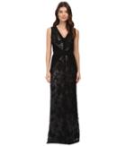 Calvin Klein - V-neck Jersey Sequin Gown Cd6b1x7e
