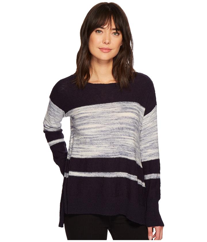 Two By Vince Camuto - Long Sleeve Blocked Space Dye Stripe Sweater