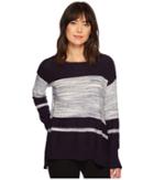 Two By Vince Camuto - Long Sleeve Blocked Space Dye Stripe Sweater