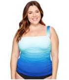 Bleu Rod Beattie - Plus Size Fun In The Sun Over The Shoulder Tankini Top