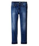 7 For All Mankind Kids - The Ankle Skinny Five-pocket Jeans With Undone Hem In 4 Brilliant Azure