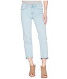 Liverpool - Petite Jayden Crop Straight High-low Released Hem In Crosshatch Stretch Denim In Brenton
