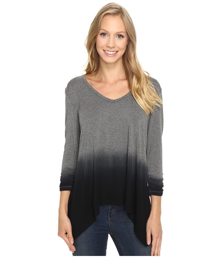 Karen Kane - Ruched Sleeve Ombre Dye Tee