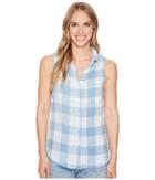 Dylan By True Grit - Chambray Buffalo Plaid Sleeveless One-pocket Shirt