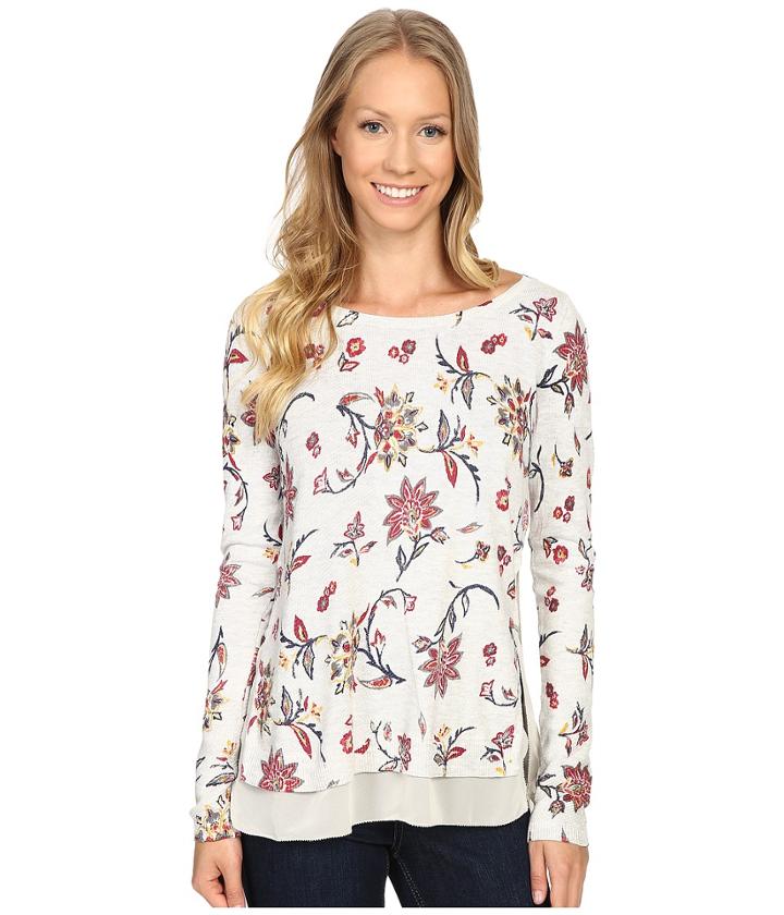 Lucky Brand - Floral Printed Pullover Sweater