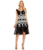 Adrianna Papell - Embroidered Neoprene Fit And Flare Dress