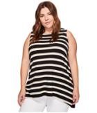 Vince Camuto Specialty Size - Plus Size Sleeveless Desert Stripe High-low Hem Top