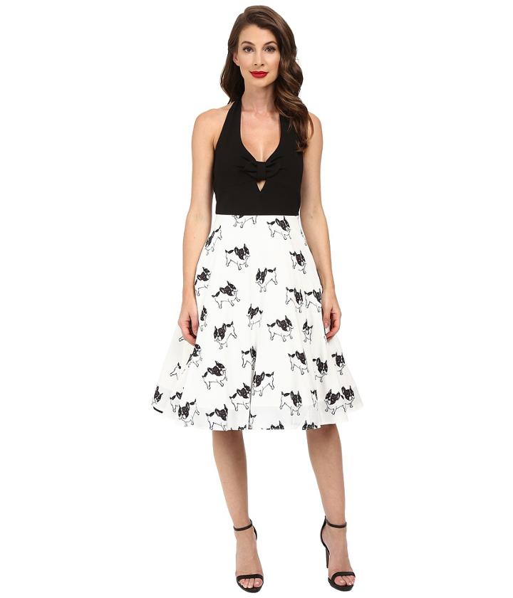 Unique Vintage - Boston Terrier Halter Swing Dress