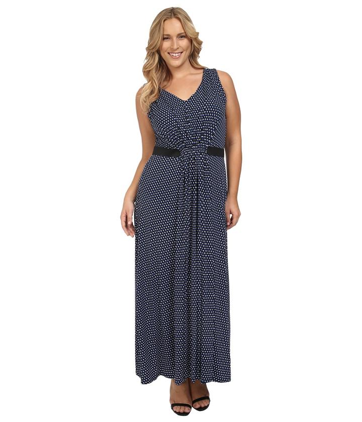 Michael Michael Kors - Plus Size Alston V-neck Pleat Maxi Dress
