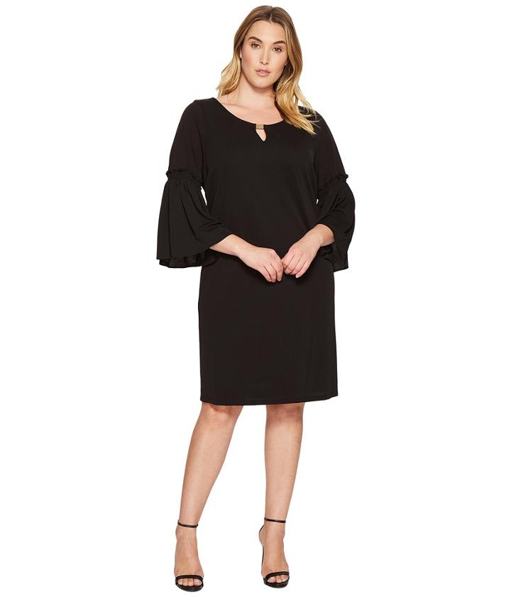 Calvin Klein Plus - Plus Size Flutter Sleeve Dress With Hardware
