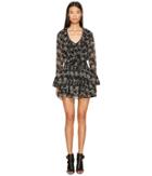 The Kooples - Low-cut Short Dress With Long Sleeves And Frilly Hem