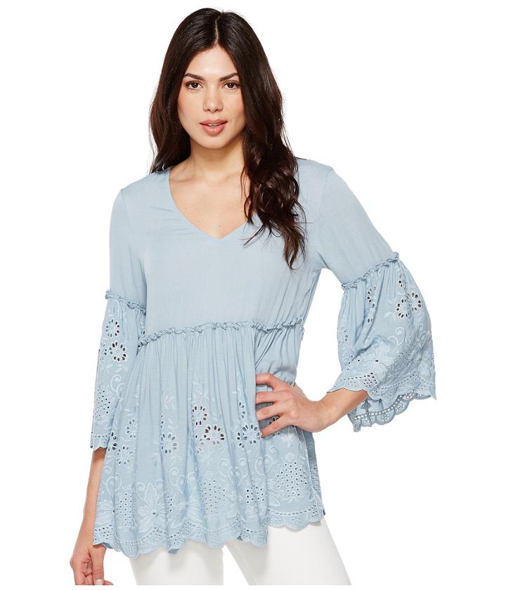 Karen Kane - Embroidered Ruffle Top