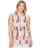 Vince Camuto Specialty Size - Plus Size Sleeveless Charming Graphic Invert Pleat Blouse