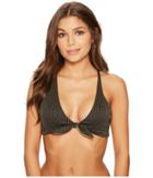 Luli Fama - Havana Nights Reversible Esmeralda Bandana Tie Halter Bikini Top