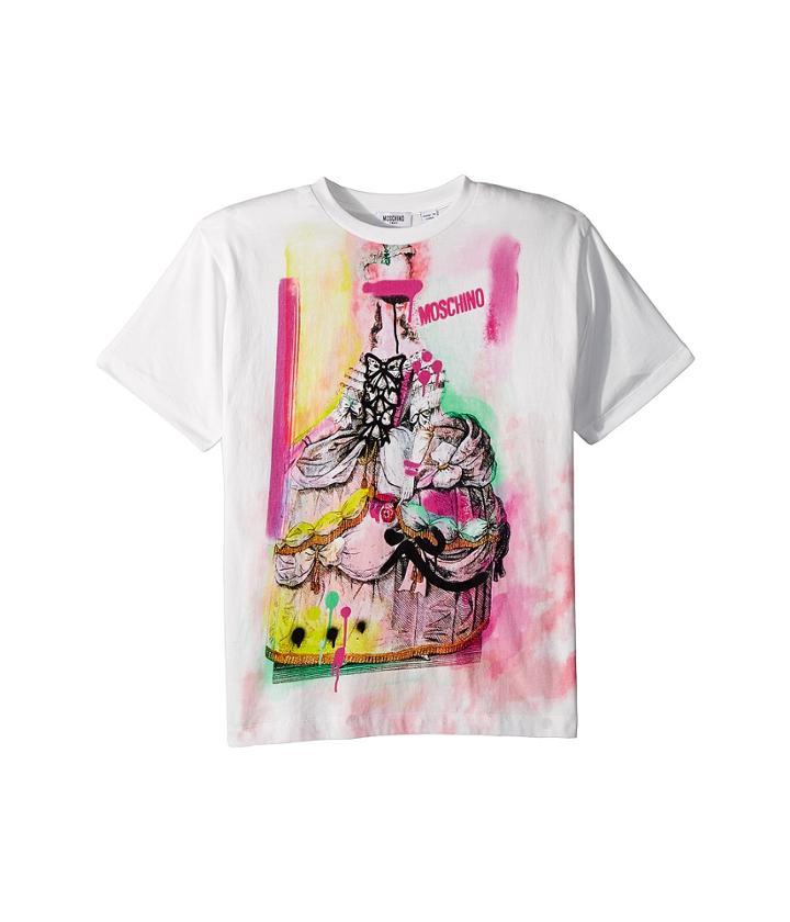 Moschino Kids - Short Sleeve Victorian Graffiti Graphic T-shirt