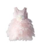 Us Angels Satin And Tulle Dress W/ Flower