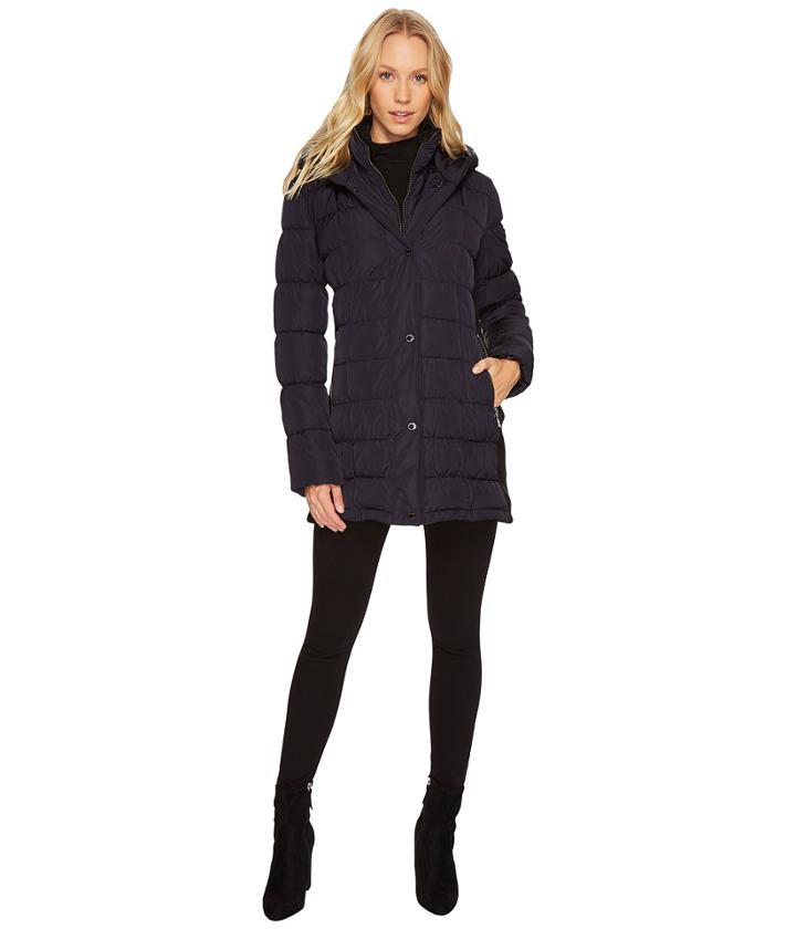 Calvin Klein - Hooded Puffer Mid-length With Knit Side