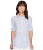 Fdj French Dressing Jeans - Gingham Print Tab Up Sleeve Tunic