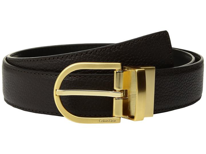 Calvin Klein - 32mm Pebble To Smooth Leather Reversible Strap Belt