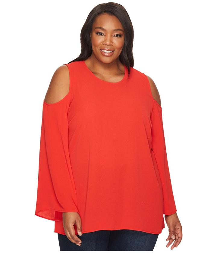 Vince Camuto Specialty Size - Plus Size Bell Sleeve Cold-shoulder Blouse
