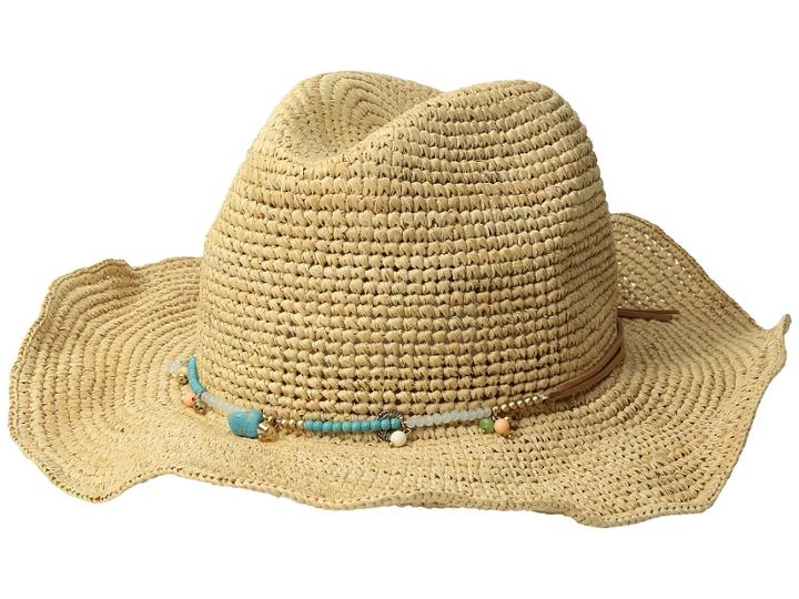 San Diego Hat Company - Rhc1090os Crochet Raffia W/ Beaded Trim And Faux Suede Tie