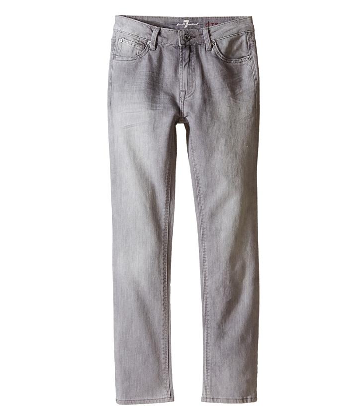 7 For All Mankind Kids - The Slimmy Slim Straight Five-pocket Stretch Denim Jeans In Cloudy