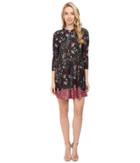 Catherine Catherine Malandrino - Printed Long Sleeve A-line Dress