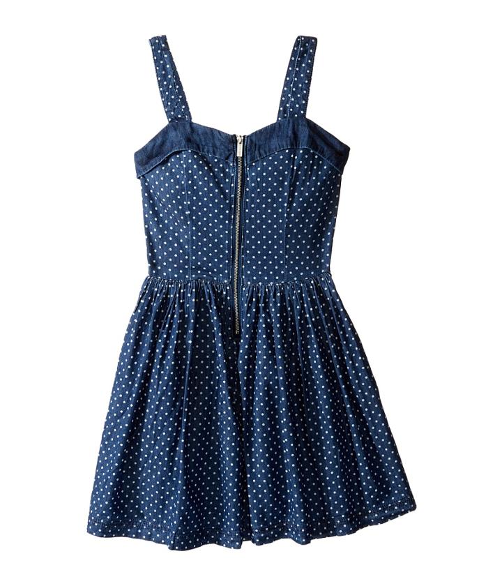 Nanette Lepore Kids - Polka Dot Denim Dress W/ Tulle