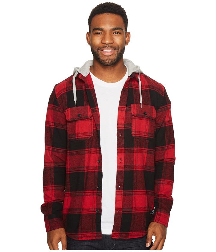 Dc - Runnel Flannel Long Sleeve Hooded Shirt
