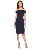 Adrianna Papell - Off Shoulder Color Block Fitted Dress