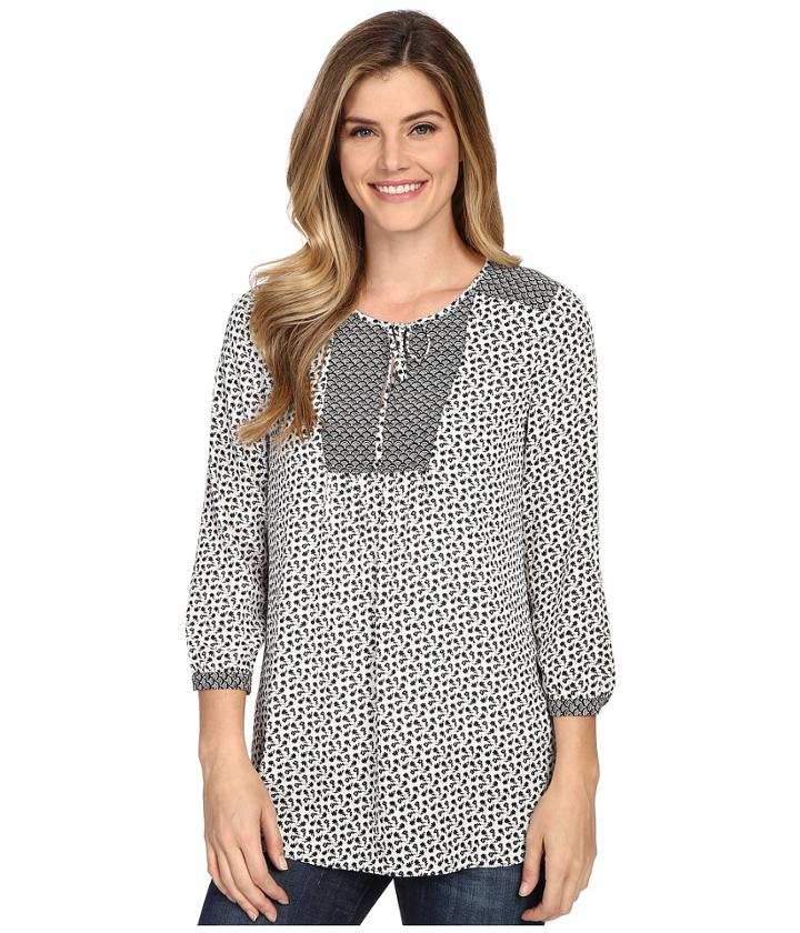Nydj - Mixed Print Peasant Blouse