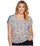 Lucky Brand - Plus Size V-neck Peasant Top