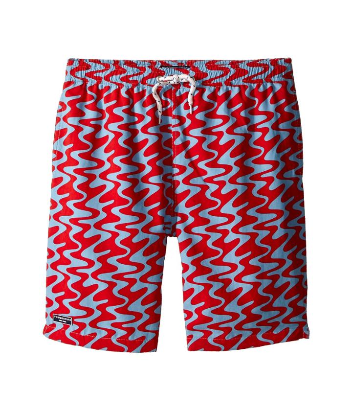 Toobydoo - Swirl Swim Shorts W/ White Lace Drawstring