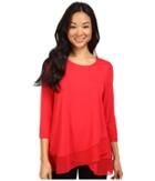 Vince Camuto - 3/4 Sleeve Asymmetrical Chiffon Hem Top